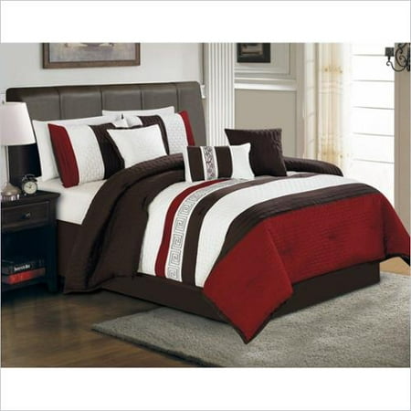 hallmart ethan 7 pc king comforter set red brown hallmart ethan 7 pc king comforter set red brown