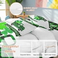 thumbnail image 6 of St. Patrick's Day Twin Size Comforter Set, Simple Green Plaid Truck Shamrocks Green Plaid Bedding for All Seasons, 4 Pcs Bed Set, 1 Quiltcover (68"x86") ,1Sheet(67"x116"), 2Pillowcases (30"x20"), 6 of 11