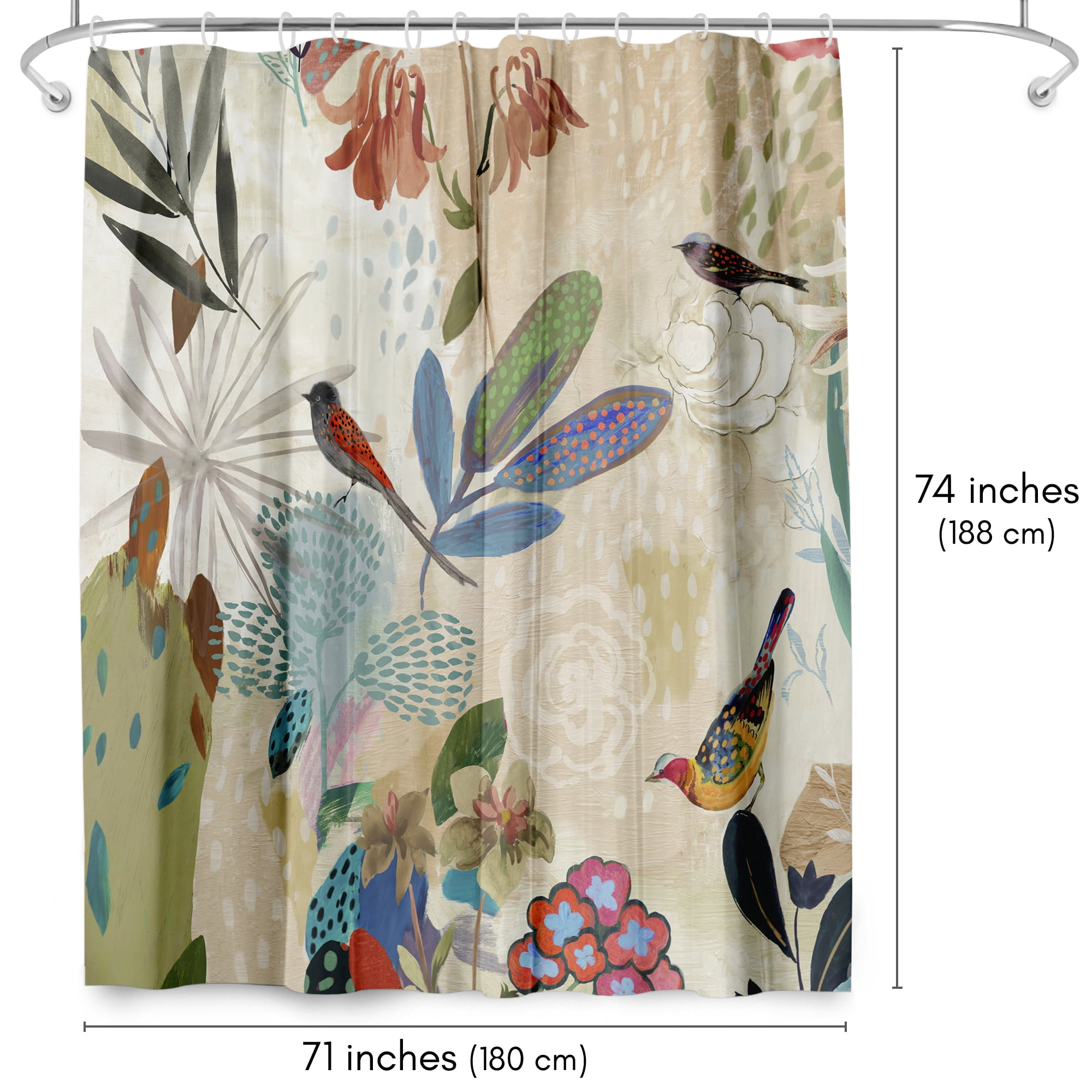 Americanflat 71" x 74" Shower Curtain, Where The Passion Flower Grows I by PI Creative Art