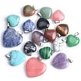 thumbnail image 2 of U8MO 5PCS Heart Shape 16mm 20mm 25mm Natural Stone Dangle Drop Pendants DIY Jewelry-Goldstone-16mm, 2 of 5