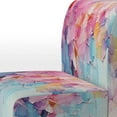 thumbnail image 4 of Designart "Pink Blue Pastel Collage" Multi-Color Patch Upholstered Accent Chair - Modern Arm Chair For Bedroom, 4 of 7