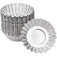 thumbnail image 1 of Moule à Tarte aux Œufs en Aluminium - 40 Pcs Moules à Crêpes Mini Moules à Muffins Réutilisables Moule à Tarte aux Œufs Moules à Cupcakes Moules à Pudding Outils de Cuisson, 1 of 5