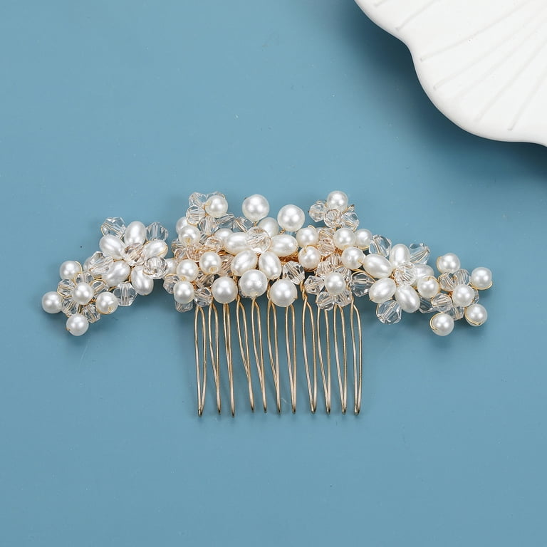 ERDOUY Bridal Flower Wedding Hair Pins Crystal Pearl Hair  display picture 2