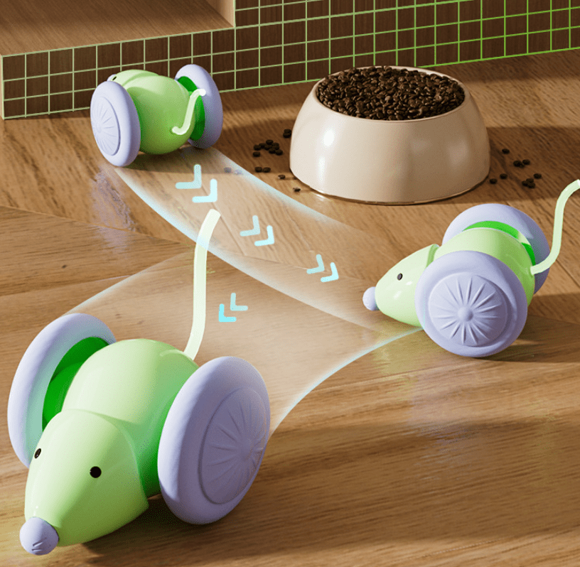 Smart cat toys, pet interactive automatic mouse shaped toys, flip mode, USB charging toys for cats and dogs