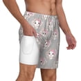 thumbnail image 3 of Goofa Beautiful Rabbit1 Printed Men's Swim Trunks Board Shorts Quick Dry Mens Swimming Trunks with Compression Liner,Breathable Fit Hawaii Beach Shorts-Small, 3 of 9