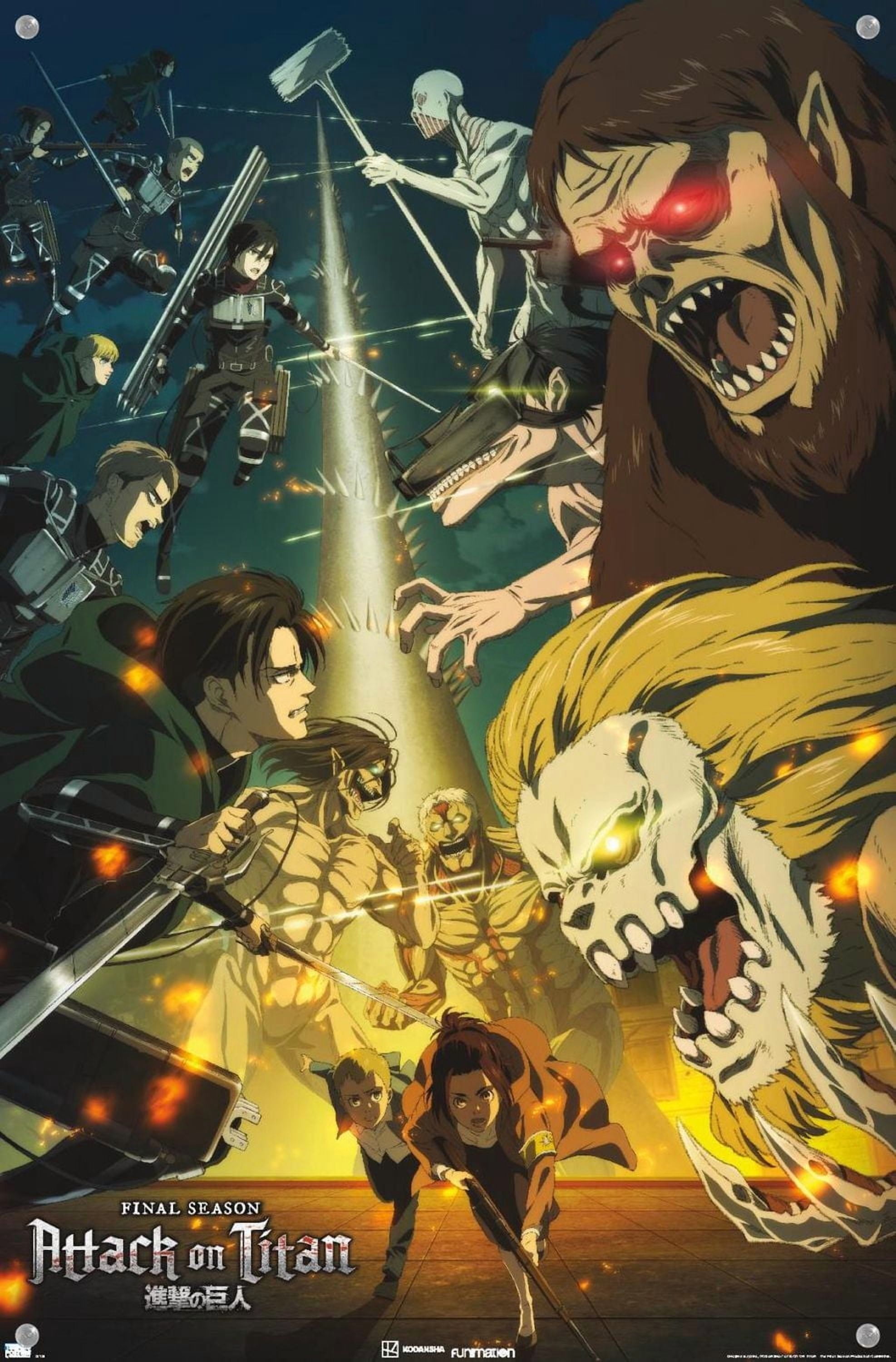 Attack on Titan: Season 4 - Key Visual 3 Wall Poster with Magnetic Frame, 22.375" x 34"