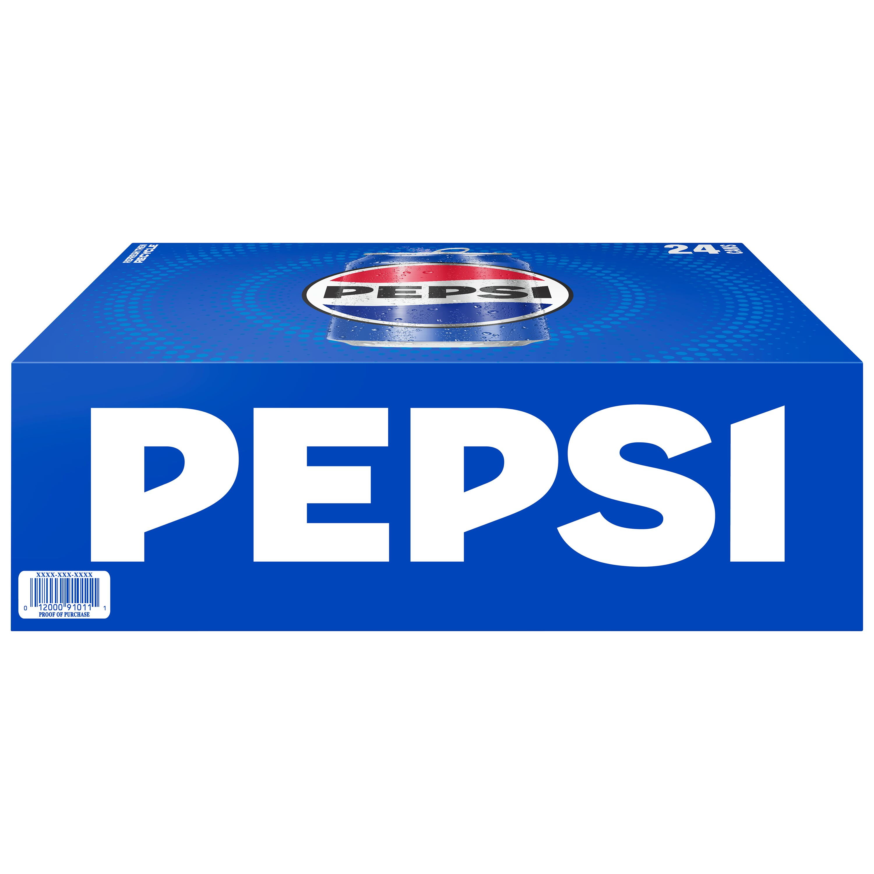Pepsi Cola Soda Pop, 12 fl oz, 24 Pack Cans