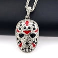thumbnail image 2 of Men's USA Hip-hop ICED Out Rapper MASK Bling Diamond Pendant Trend Rapper Jewelry Cuban Rope Chain Necklace Silver, 2 of 4