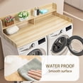 thumbnail image 6 of Mohsoe LaundryRoom Solid Wood Washer Dryer Countertop with 2nd Shelf & Guard Rail,54" x 27.5" Extra Wide Folding Station for Front Loader,Organizer Top with Anti-Slip Pads,Easy Assembly, 6 of 8