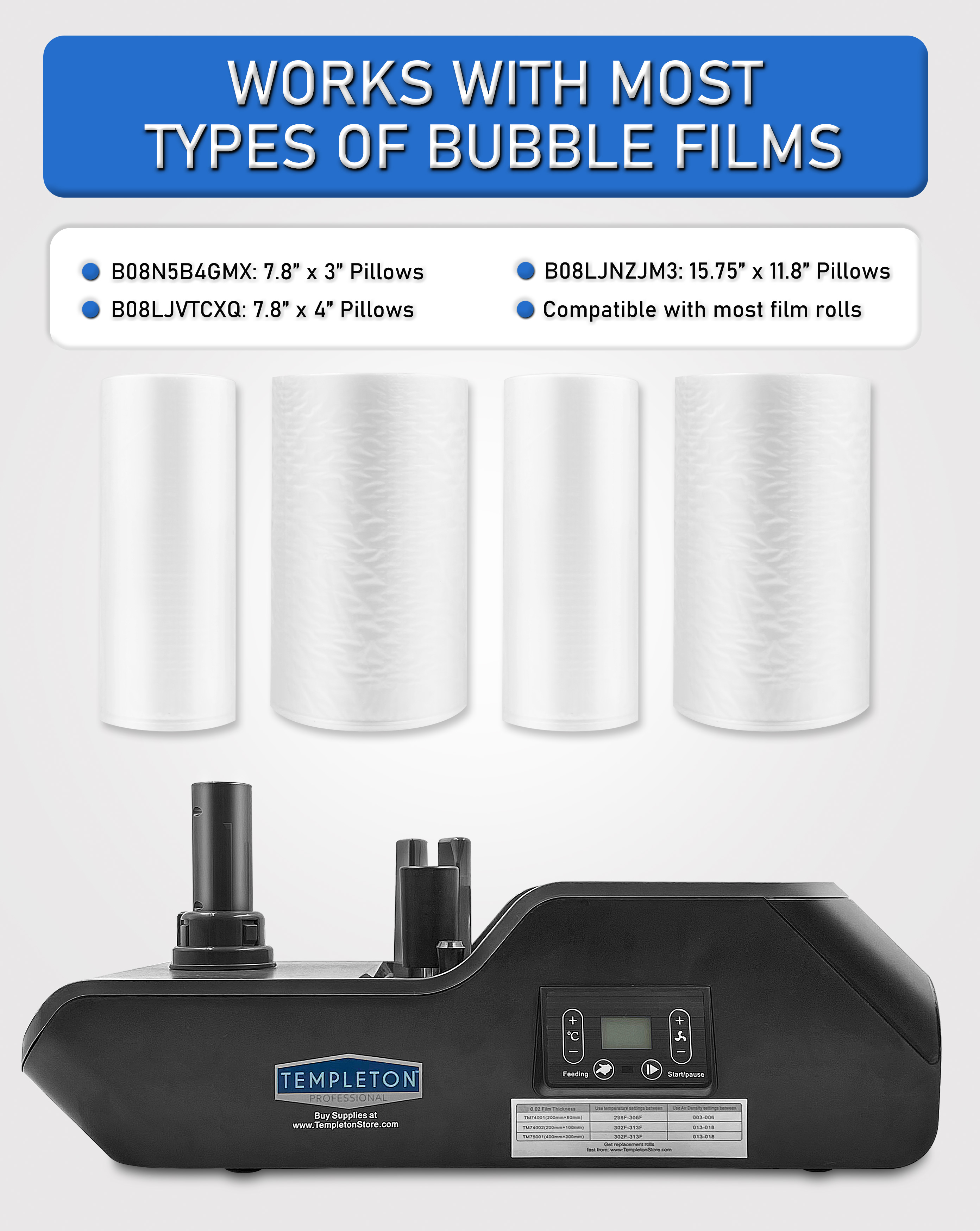 Templeton Pro TM740 Air Bubble Pillow Cushion High Output Packaging Machine with Film