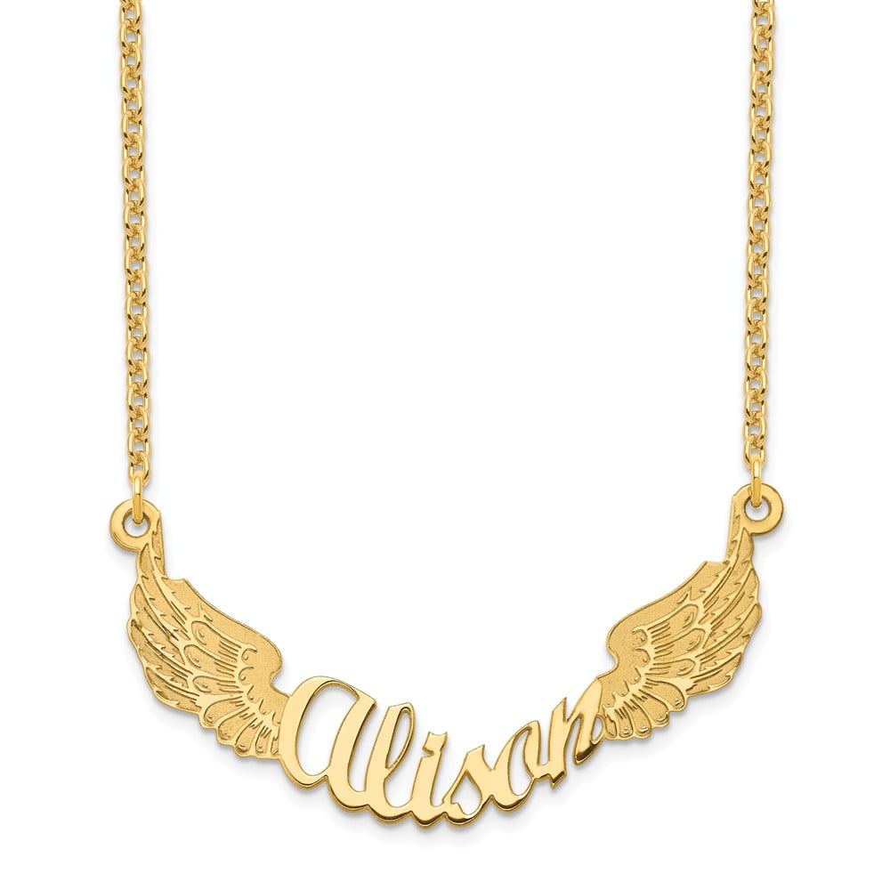 Solid 14k Yellow Gold Nameplate Pendant 