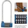 thumbnail image 2 of Cadenas en Alliage à Combinaison 5 Chiffres, Code de Sécurité en Forme de U, Cadenas de Porte d'Armoire Extra Long, Serrure de Casier Réinitialisable, 2 of 5