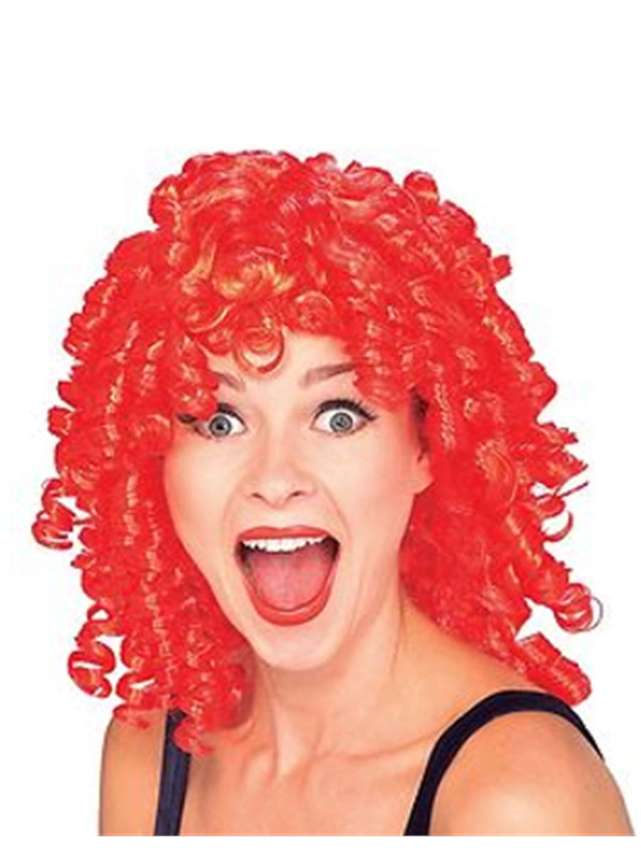 red curly wig costume