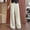 *Beige, variant on ClodeEU Women's Wide Leg Business Pants,Button Zipper High-Waist Trousers, Casual Straight Office Trousers Gray,Womens Plus M