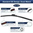 thumbnail image 4 of Unique Bargains 1 Pair 26"+19" Front Windshield Wiper Blade for VW Arteon 17-24 Premium Set with Upgraded Stability, 4 of 8