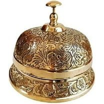 Brass Desk Bell Antique Vintage Hotel Service Bell Ornate Reception Counter Bell