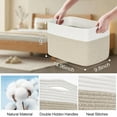 thumbnail image 6 of Natubeau 3 Pack Woven Storage Basket for Shelves, Cotton Rope Storage Bins for Toys Books, Storage Baskets for Organizing, 14.96"X9.8"X8.85", White&Brown, 6 of 10