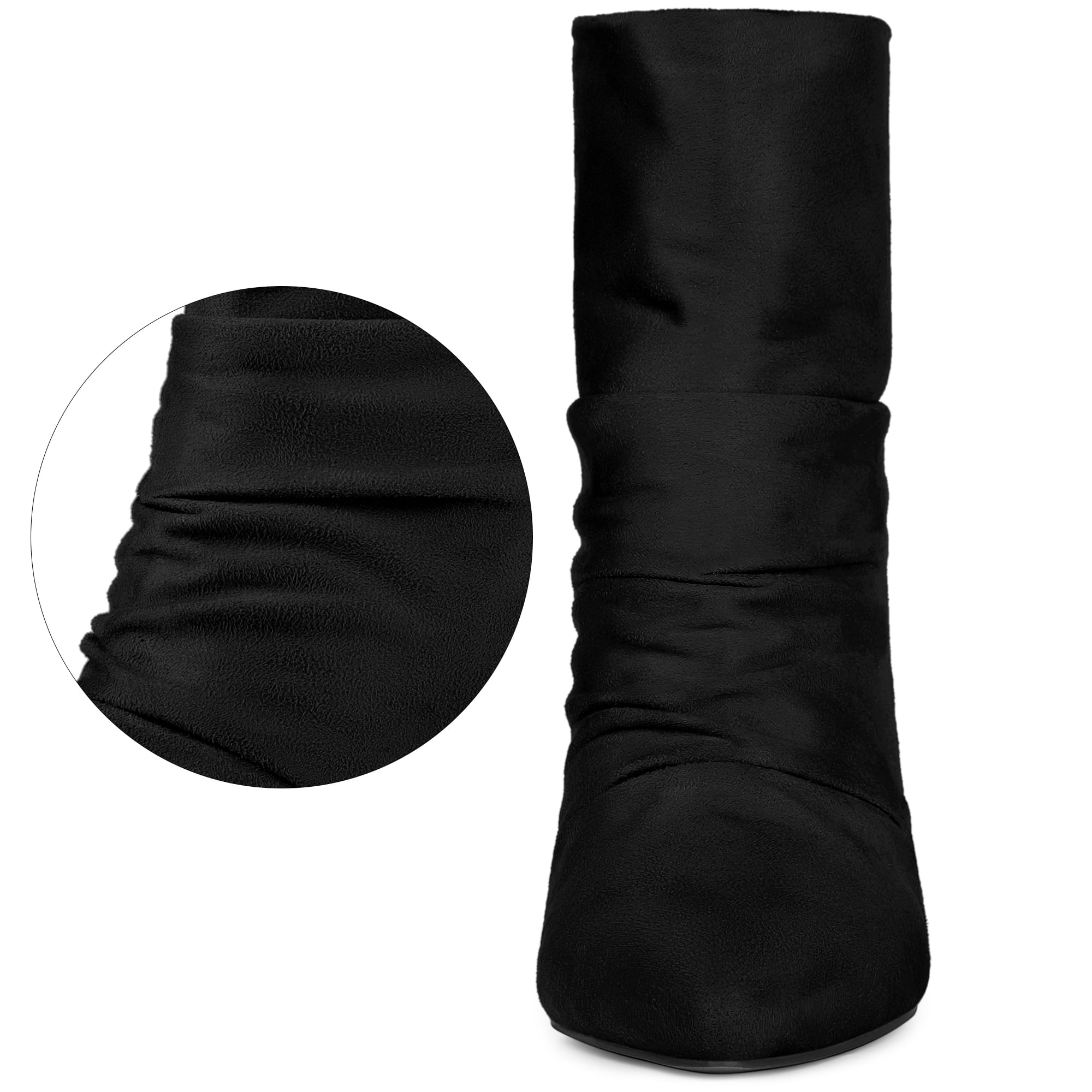 DARING DIVA Women's Pointed Toe Back Zip Stiletto Heel Ankle Boots Black 9