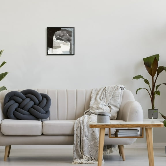 Stupell Industries Abstract Arch Shape Bold Layered Painting Strokes Painting Black Framed Art Print Wall Art, Design by Victoria Barnes