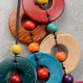 thumbnail image 3 of collares de cuentas de coco,Collar de conchas de puka con cuentas de madera de coco,Cadena de suéter con colgante de borla larga de varios elementos,Collar Cadena Gargantilla Elegante para, 3 of 9