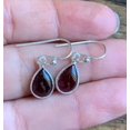thumbnail image 3 of garnet earrings, Sterling silver earrings, January birthstone Earring, 3 of 5