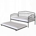 thumbnail image 4 of Fox Twin Daybed with Twin Trundle in Black - Elegant & Simple Design, 4 of 15