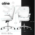 thumbnail image 2 of Oline ErgoAce Ergonomic Executive Office Chair, Rolling Home Desk PU Leather Gaming Computer Chair with Adjustable Armrests, Lumbar Support, Blade Wheels (White), 2 of 7
