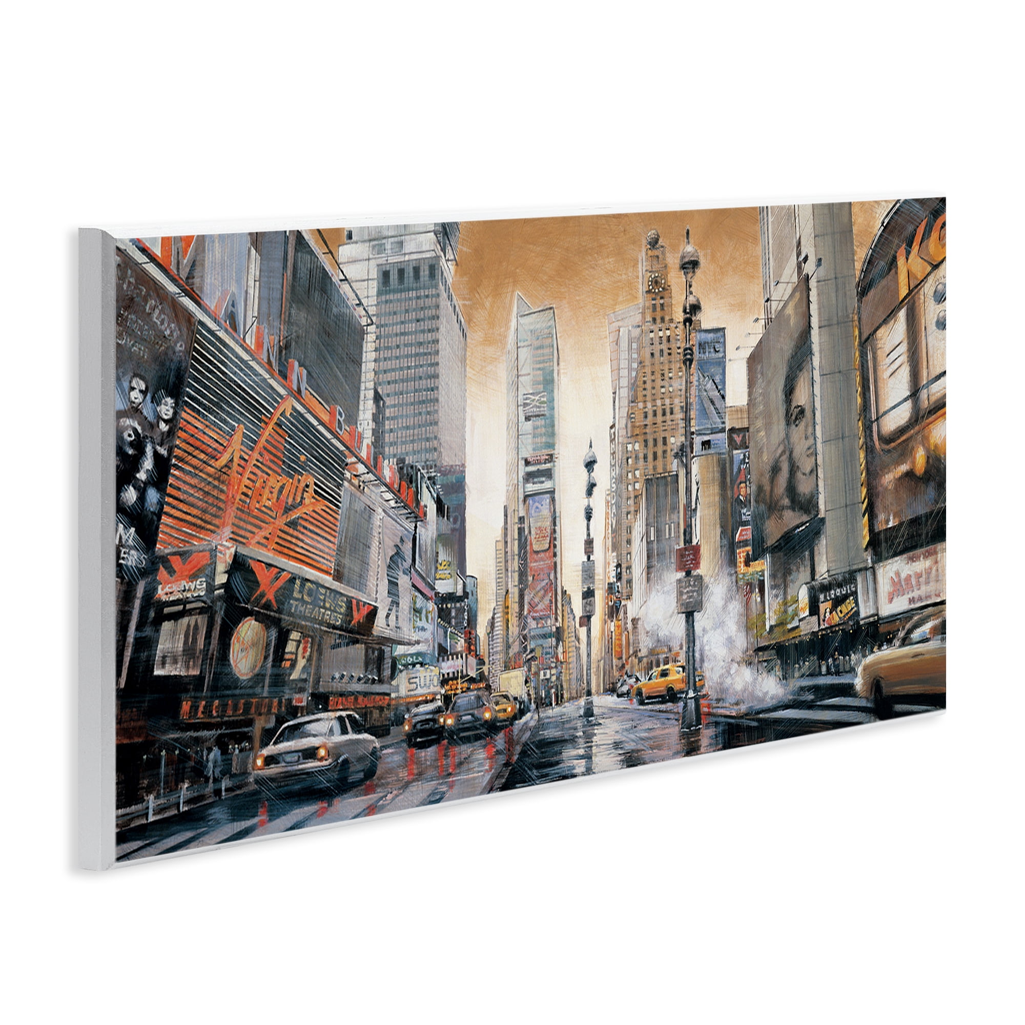 Stupell Industries New York Cityscape Scenery Painting Unframed Art Print Wall Art, 17 x 7