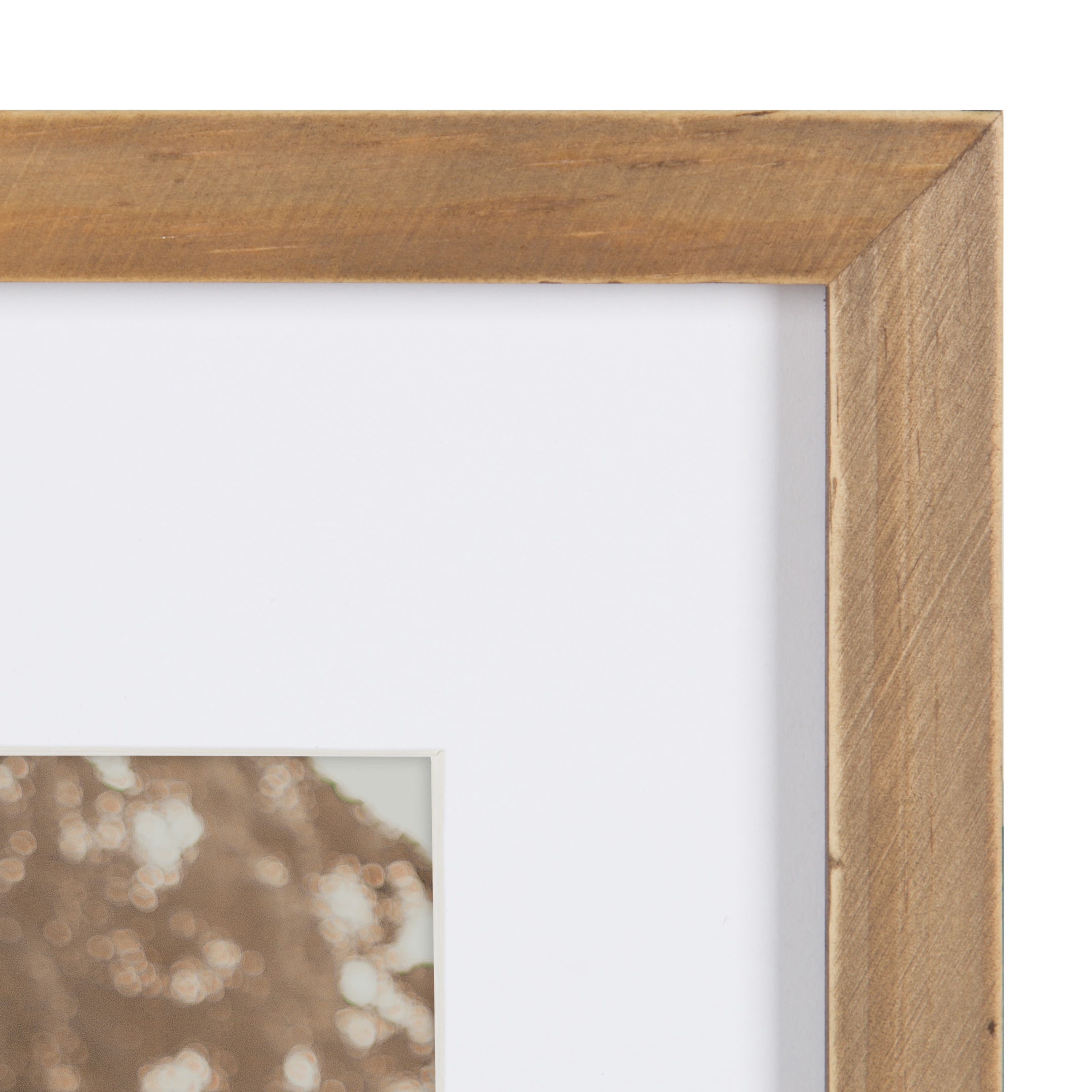 DesignOvation Gallery Wood Photo Frame Set for Customizable Wall Display, Rustic Brown 11x14 matted to 8x10, Pack of 4