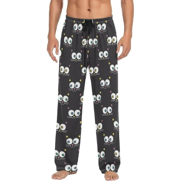 GZHJMY Cat Pajama Pants for Men, Lounge Pants Lightweight Men Pajama Bottoms with Drawstring Pockets, Christmas New Year Birthday Gifts, XX-Large