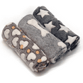 thumbnail image 2 of weVSwe 1 Pack 3 Puppy Blankets Super Soft Warm Sleep Mat Grey Cute Print Fluffy Fleece Pet Flannel Throw Dog Blankets for Small Dogs Cats,Star&Bone&Love- Small (23"x15"), 2 of 8