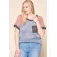 thumbnail image 1 of Color-blocked Sweater Knit Top 1XL, 1 of 3