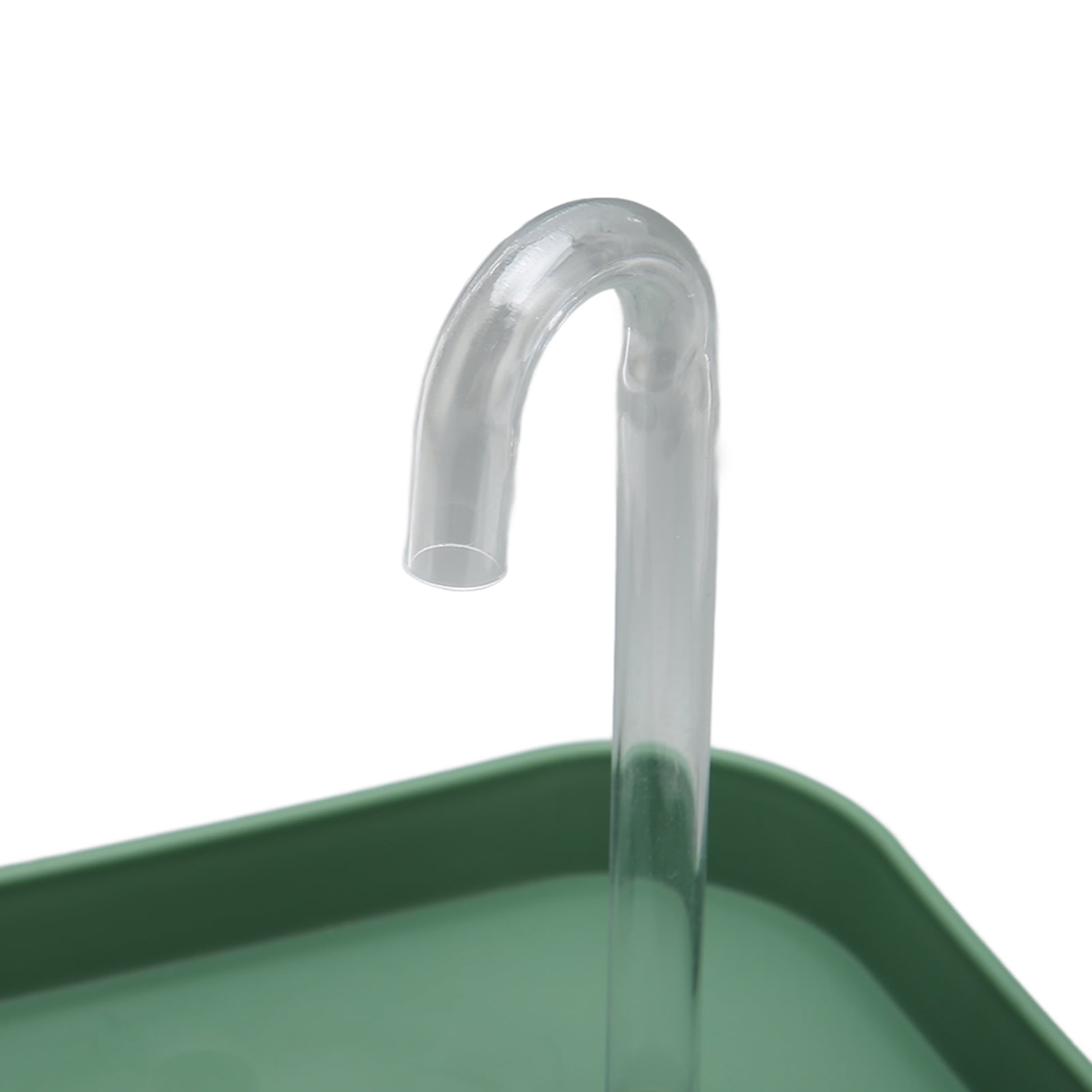NFTIGB Cat Water Fountain Automatic Quiet USB Powered Transparent Pet Water Dispenser with Elbow Tube 1.5L / 50.72 oz Green Lid
