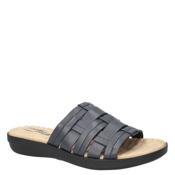 Easy Street Women's Maha Slide Sandal, Navy, 6 X-Wide