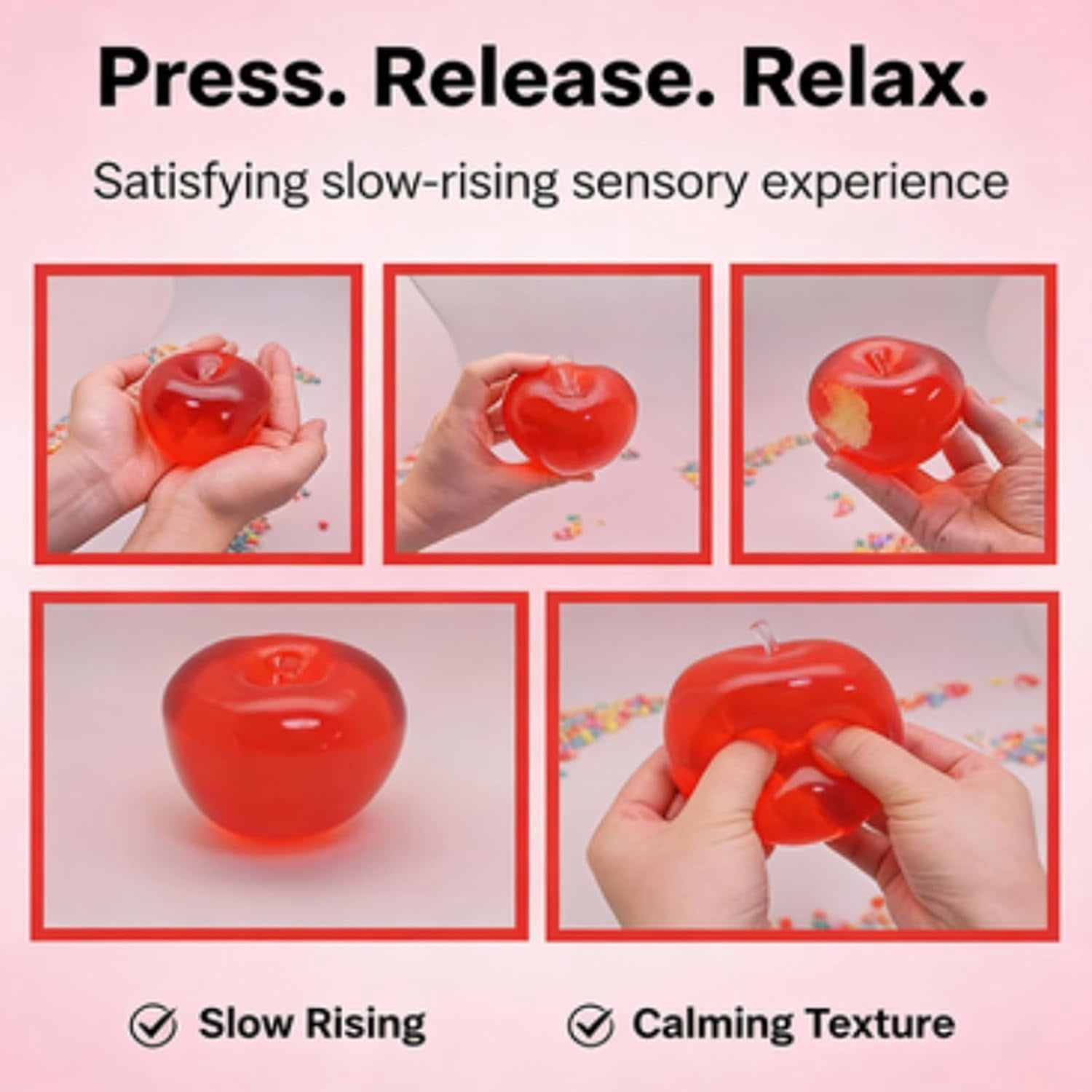 Red Apple Squishy,Slow Rising Squishing,Apple Squishies Stress
