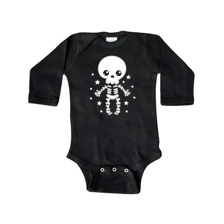 

Inktastic Happy Halloween Spooky Skeleton and Stars Gift Baby Boy or Baby Girl Long Sleeve Bodysuit