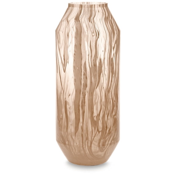 Signature Design by Ashley Dushby 14.88" Glass Vase, Blush Pink Finish Decor