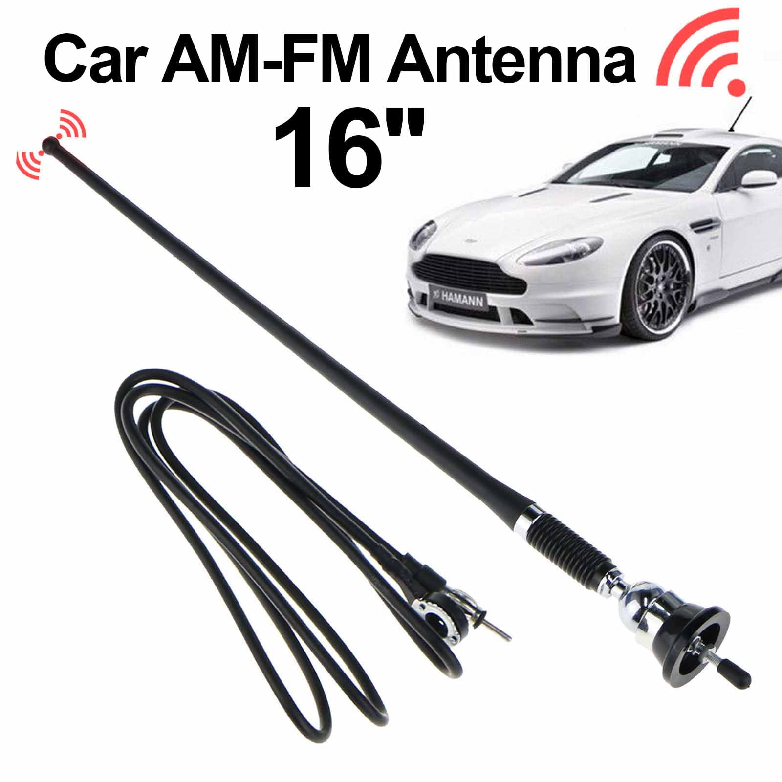 XtremeAuto Universal 40cm FM/AM Radio Aerial Mast Antenna 1 Series 2003-2016 