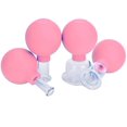 thumbnail image 1 of Juego de ventosas faciales de vidrio - Ventosas de masaje con succión al vacío de silicona Juego de terapia linfática anticelulítica para ojos, cara y cuerpo... (Rosa) Ormromra LT357-2, 1 of 5