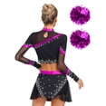 thumbnail image 2 of Moggemol Womens 3Pcs Cheer Leader Outfits School Cheerleading Uniform Set Hot Pink M, 2 of 5
