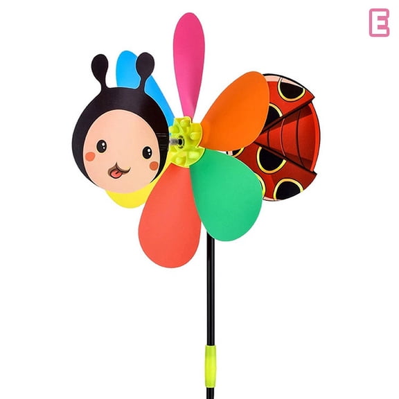 Six Colors Three-dimensional Animal Bee Windmill Cartoon Children Toys Home Garden Decoration Wind Spinner Whirligig Yard Decor