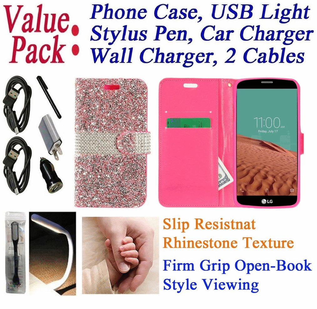 Value Pack Cables Chargers + for 5" LG Phoenix 3 LG K4 2017 Case Phone Case Hybrid Diamond Grip