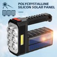 thumbnail image 2 of Muyoka ALIMARO - Foco de búsqueda LED solar, recargable por USB, con batería de 1200 mAh, linterna LED, distancia de irradiación de 1640,4 pies, clasificación de protección IP44, linterna para segurid Muyoka Hogar, 2 of 7