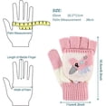 thumbnail image 3 of Gorro bordado para niños Brillar conjunto de guantes gorro de invierno con pompón gorro de ganchillo de punto suave y cálido Talla única, 3 of 5