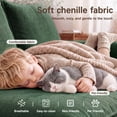 thumbnail image 6 of Daeorio 52" Upholstered Loveseat Sofa,L-Shaped Cloud Couch Comfy Chenille 2 Pillows for Small Spaces,Living Room,Bedroom and Apartment(Green), 6 of 11