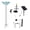 A, variant on Outdoor Water Fountain Solar Bird Bath Glass Structure with Metal Stake Stand Bird Attracting Garden Patio Decor