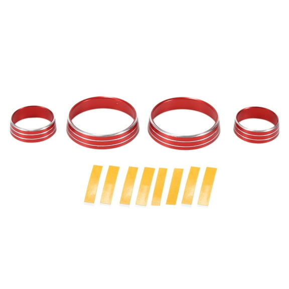 Unique Bargains AC Media Control Switch Knob Cover Interior Decal Trim for Kia Sportage QL 17 Aluminum Alloy Red 4 Pcs