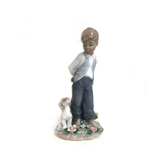 Boy With Puppy Figurine