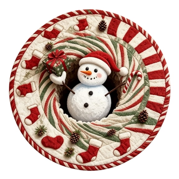 Christmas Rugs, Rugs Optical Illusion Christmas, Indoor Outdoor Use (60cm*60cm)