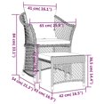thumbnail image 4 of vidaXL 2 Piece Garden Lounge Set with Cushions Grey Poly Rattan, 4 of 5